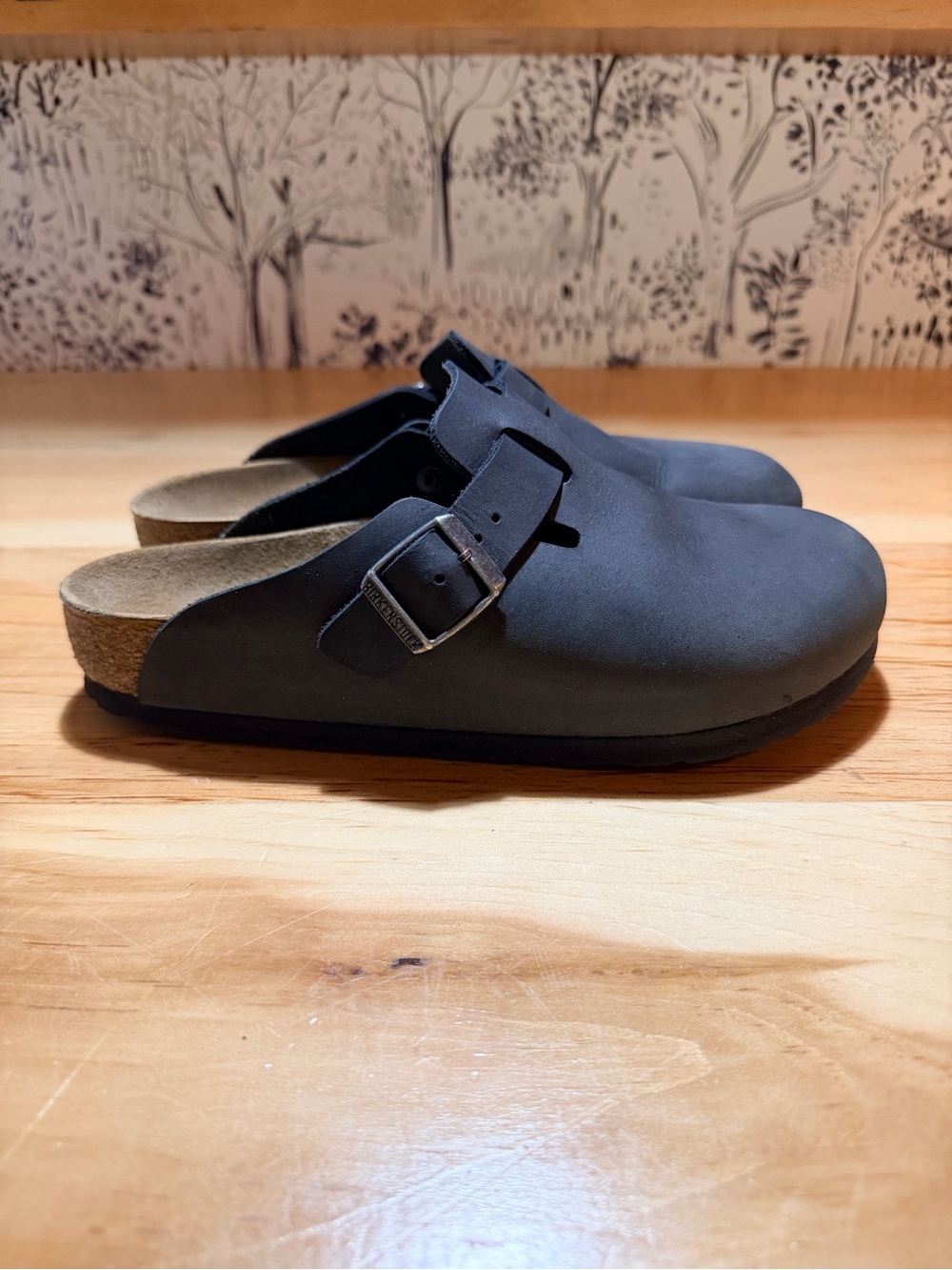 Birkenstock Boston Black Oiled Leather Clogs 37 Regular Width
